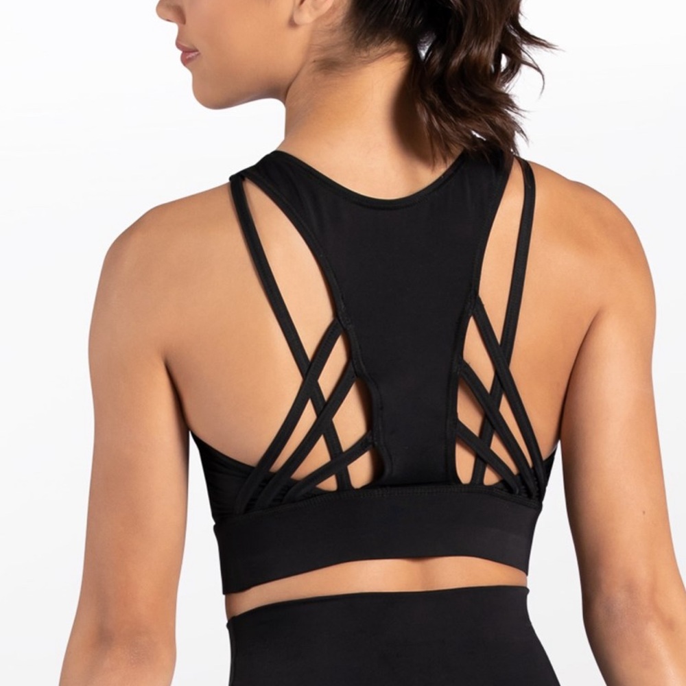 Maroon Flexed strappy back crop top from Dancewear Solutions. Adult small.
